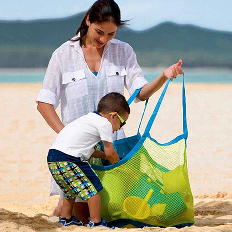 Summer Beach Toy Storage Bag Large Mesh Bag Children's Toy Bag Travel Beach Bag Wear-resistant Seaside Storage Bag