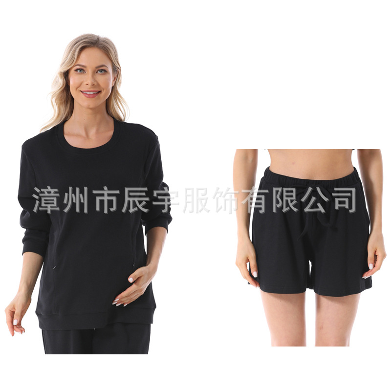 Picture of Pregnant Women's suit Fashion 2025 European and American Two-piece New Loose Out Spring and Autumn Pregnant Women's Breastfeeding Dress Home Simple