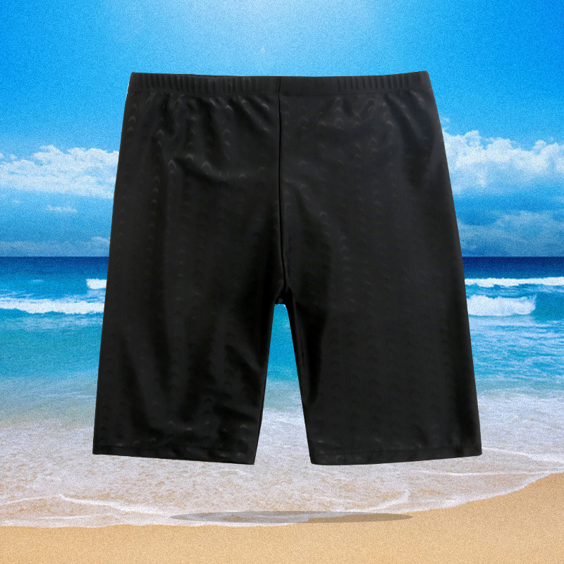 Cross-border New Hot Five-point Quick-drying Beach Flower Pants Static Black Pants Plus Plus Fat Nylon Back Single Swim Pants