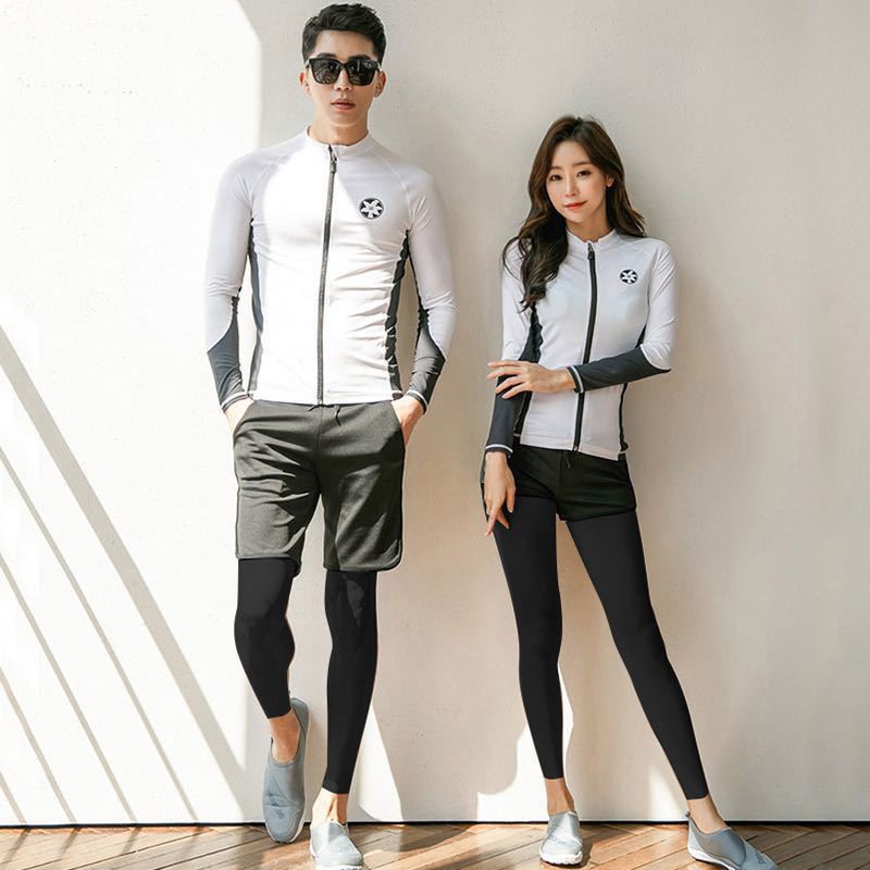 Korean foreign trade diving suit men's zipper quick-drying jellyfish suit snorkeling leisure surfing swimsuit long sleeve trousers swimming trunks
