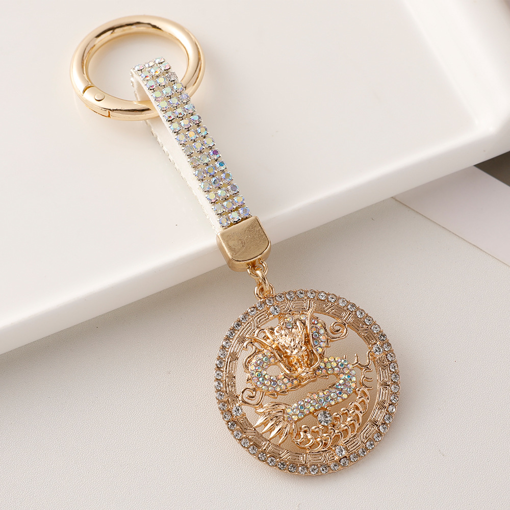 Picture of Twelve Zodiac dragon Alloy New Creative Chinese Style Dragon keychain metal dragon car ornaments birthday year gift