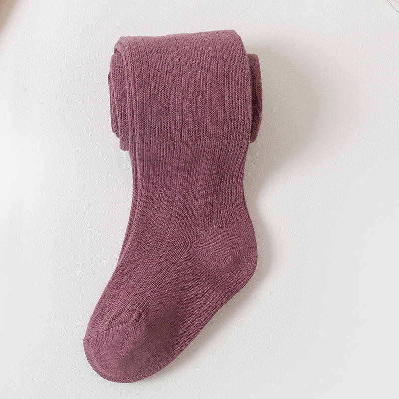 Picture of Children's Pantyhose Autum Pure Color Girls' Pantyhose Baby Socks Kidsren 0-4 Years Old Combed Cotton One-Piece Pantyhose