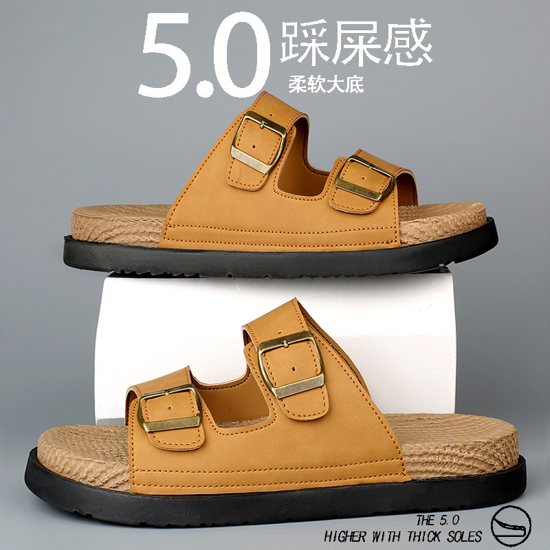 Cross-Border Birkenstock Slippers for Men, Summer Trendy Outer Wear, Non-Slip Large Size Sandals, Outdoor Leisure Sports Beach Sandals