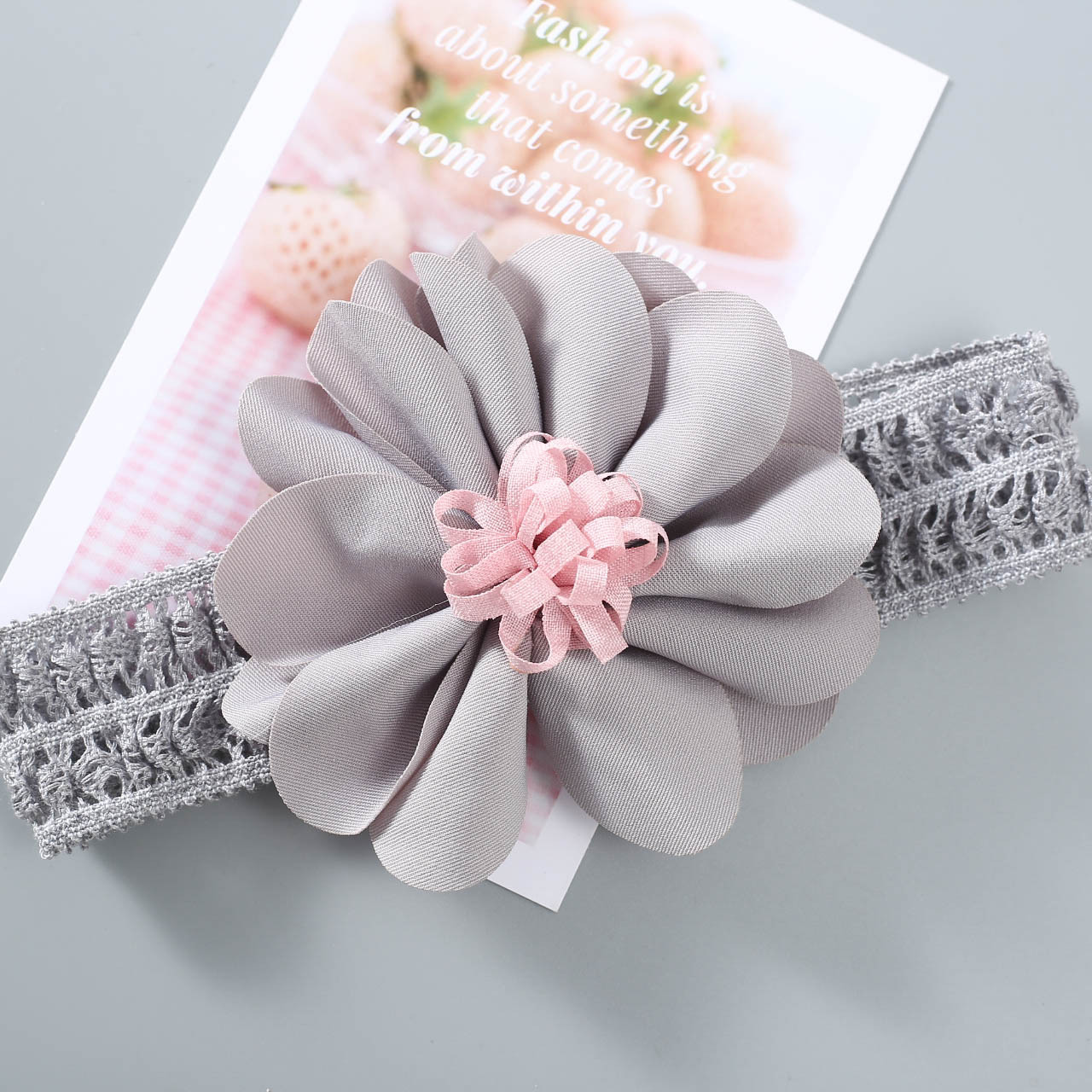 Picture of Korean Style Big Flower Baby Hair Band Female Baby Full Moon Hundred Days Photo Headwear Baby Princess Sweet Hair Accessories
