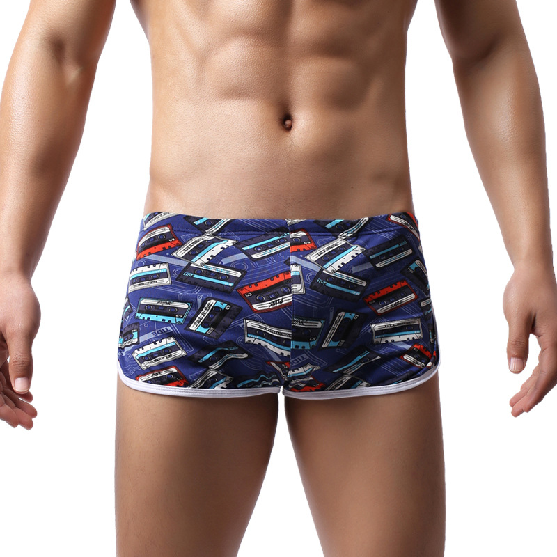 Factory wholesale loose men's Arlo pants Japanese cartoon printing stretch classic mid-waist pajamas boxer pants foreign trade