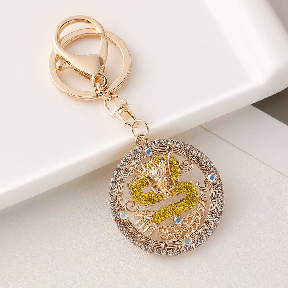 Picture of Twelve Zodiac dragon Alloy New Creative Chinese Style Dragon keychain metal dragon car ornaments birthday year gift