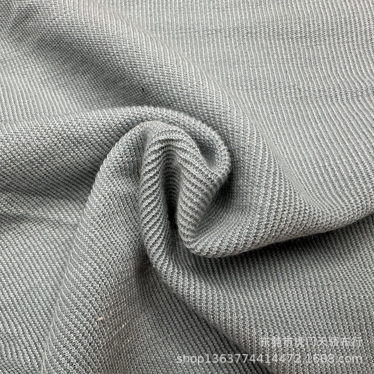 In stock supply knitted TR double-sided rib dyed 320g TR rib pit casual clothing shoes and hats fabric