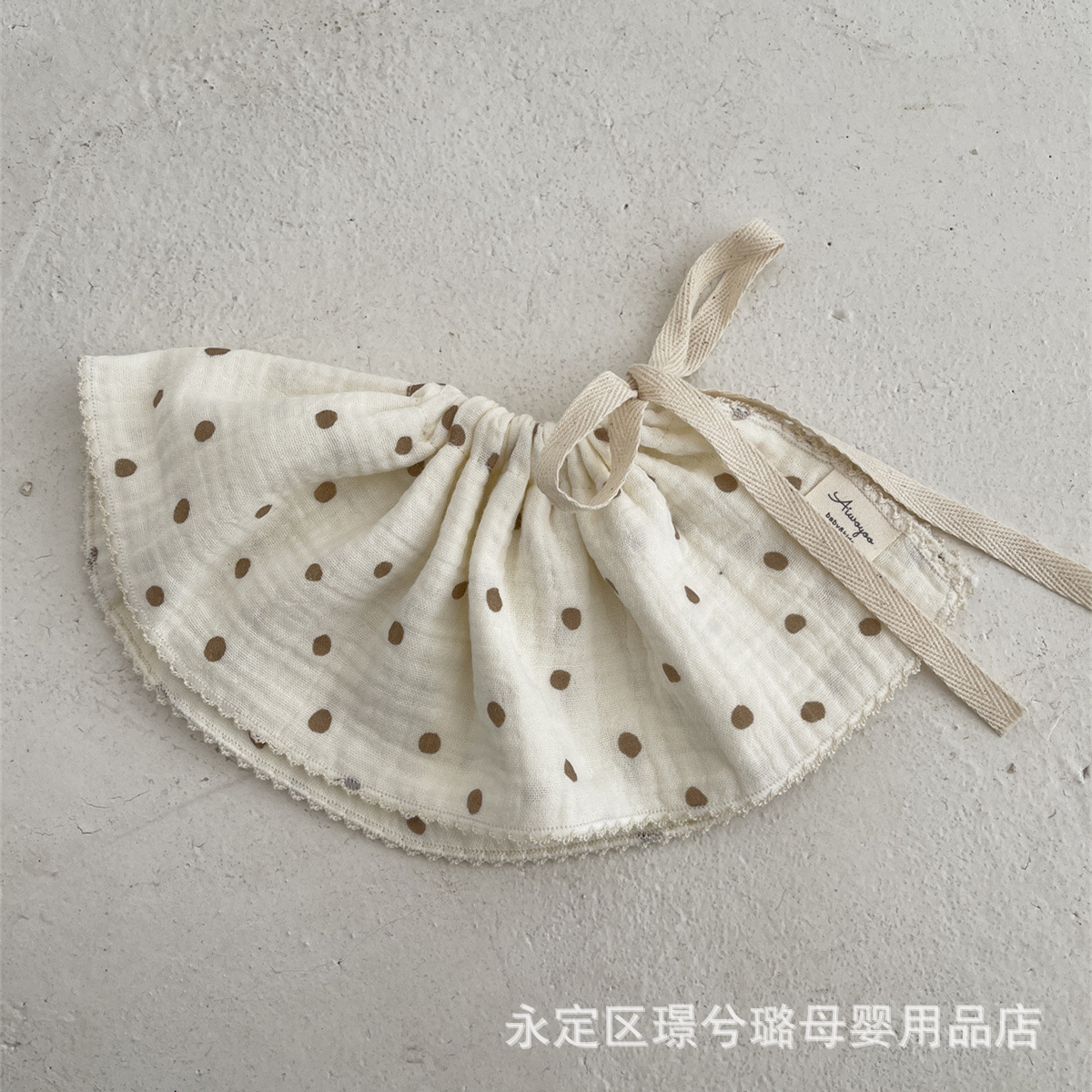 Picture of Baby 4-Layer Cotton Gauze Bib with Tie, 360-Degree Anti-Spit-Up Bib for Infants