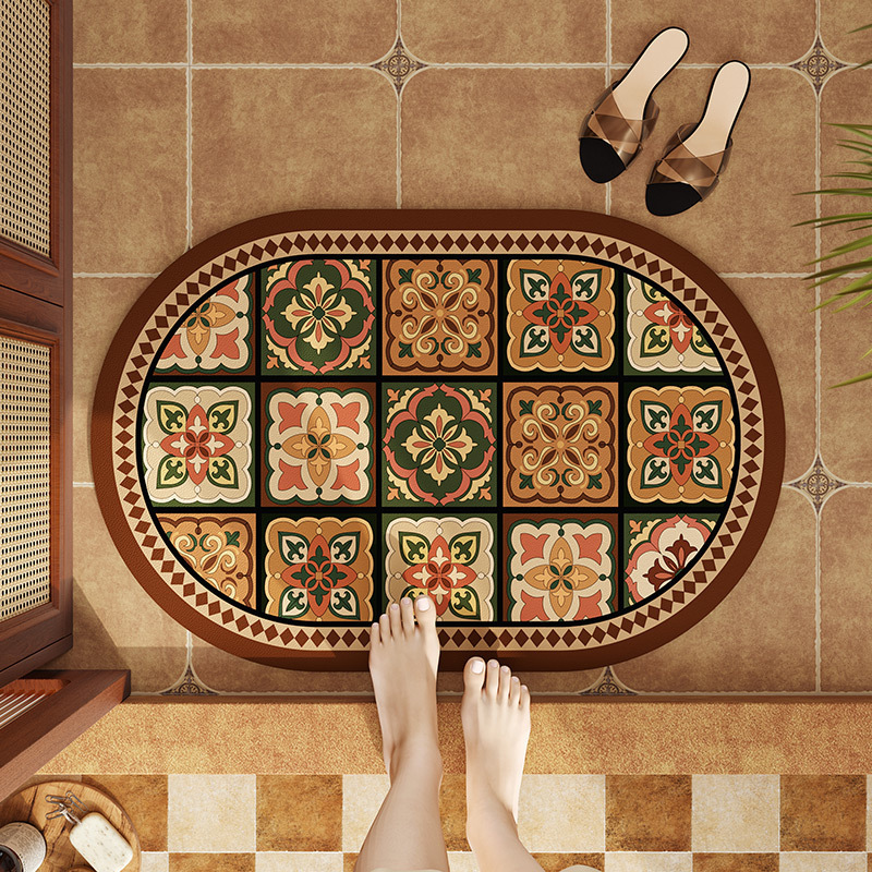 American diatom mud floor mat absorbent quick-drying bathroom non-slip floor mat home bathroom door stain-resistant easy-drying floor mat