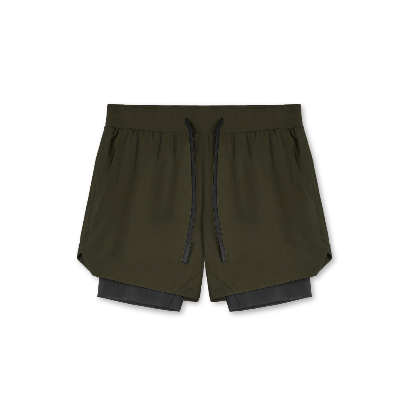Picture of European size fitness sports shorts men's nylon running muscle training stretch quick-drying American double-layer basketball shorts summer