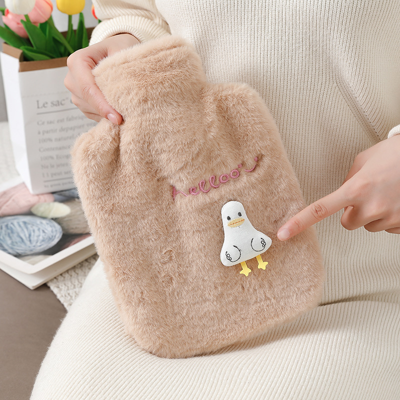 Picture of New Cute Plush Hand-Held Water-Filled Hot Water Bottle Thickeneded Explosion-Proof Pvc Hot Water Bottle Removable and Washable Spot Wholesale