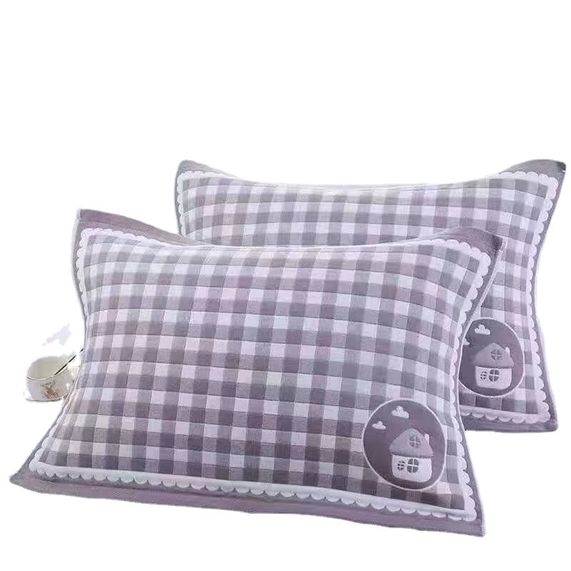 Picture of Household Three-layer High-grade Gauze Full Adult Extra Thickened Single Pillow Headscarf Sweat Absorbing Wholesale Cover Cotton Pillow Towel