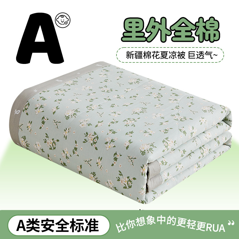 Picture of Class a small fresh cotton summer cool quilt four-piece summer cotton air conditioning quilt student dormitory summer quilt quilt core ~