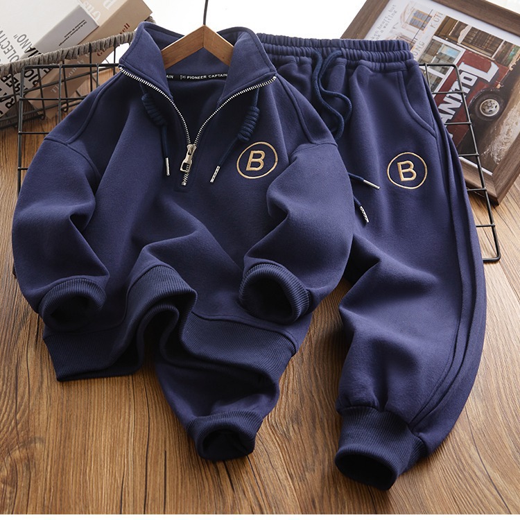 Picture of Boys' hooded 2024 new sports boys spring and autumn children's baby two-piece suit trendy fashionable