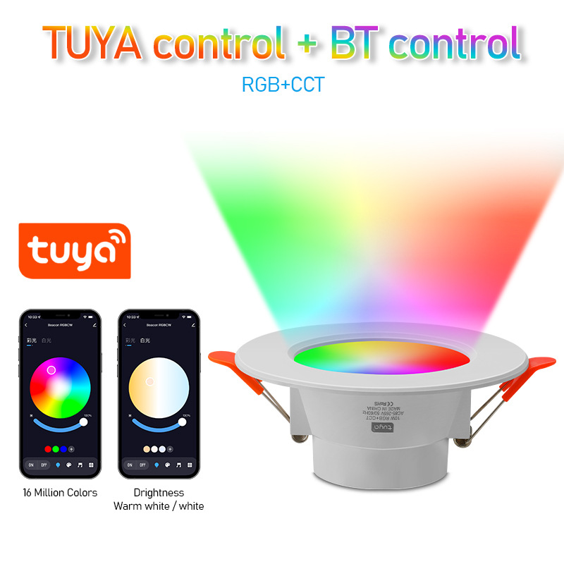 Bluetooth Wifi Smart Downlight Mobile App Voice Control Rgb Stepless Dimming Color Spotlight Led Light Super Bright