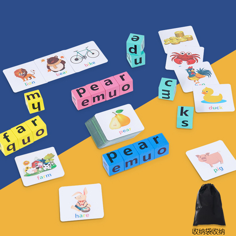 Picture of Cross-border children's desktop fun word puzzle game 0.15 children's puzzle early education educational wooden toys 3-6 years old