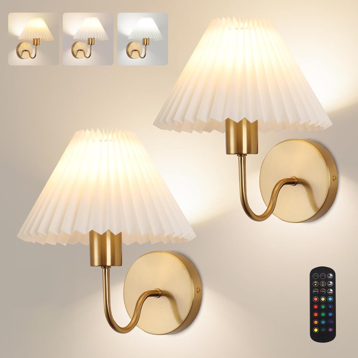 Cross-border American-style Wiring-free Rechargeable Wall Lamp Nordic Modern Simple Country Home Bedroom Retro Fabric Bedside Lamp