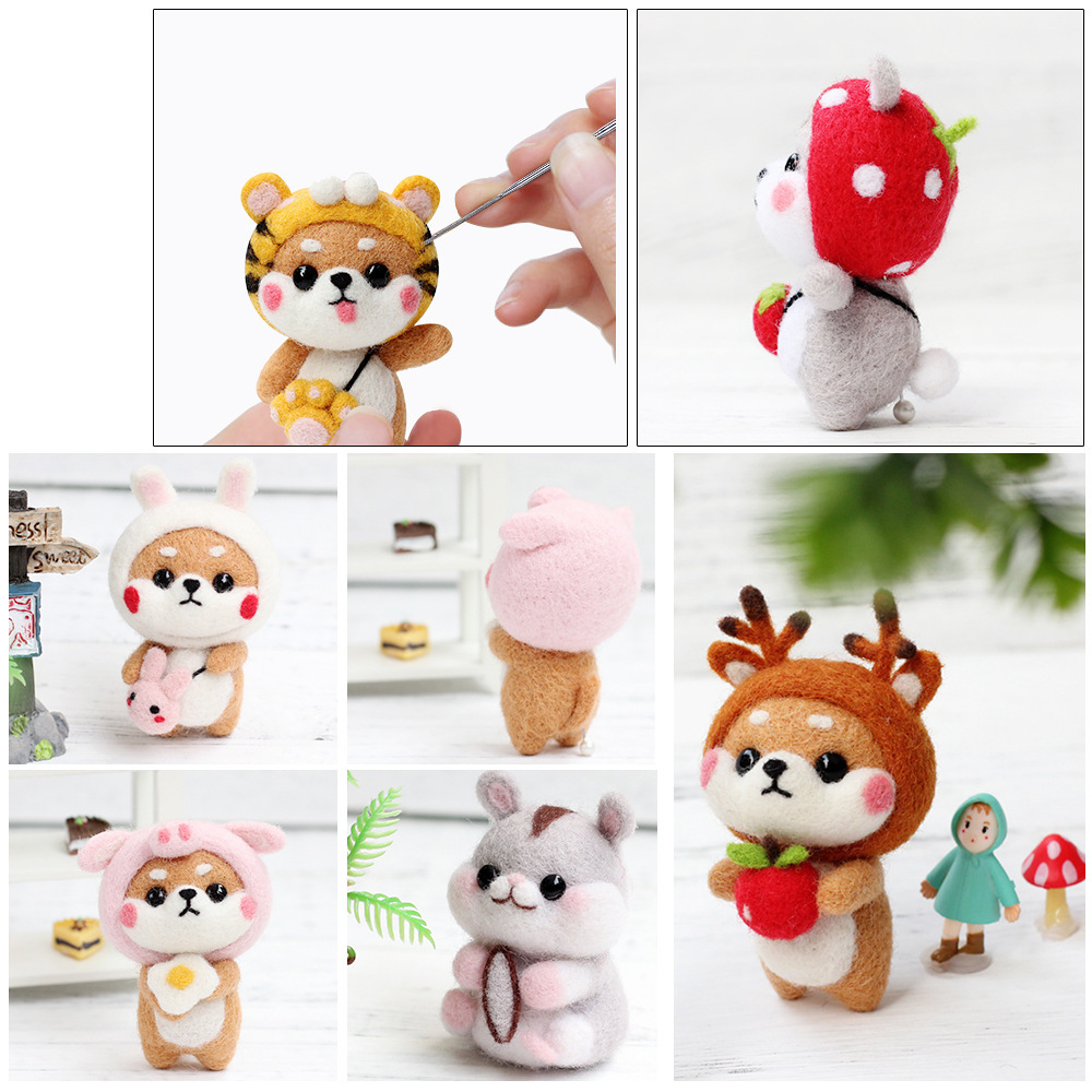 Picture of Factory direct 66s wool felt stamp music material bag handmade DIY needle felt wet felt color wool strip wholesale