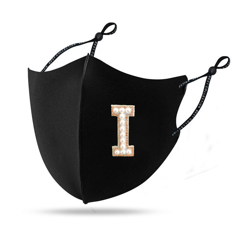 Picture of Pearl diamond mask autumn and winter new warm mask creative personality Pearl Rhinestone windproof cloth mask