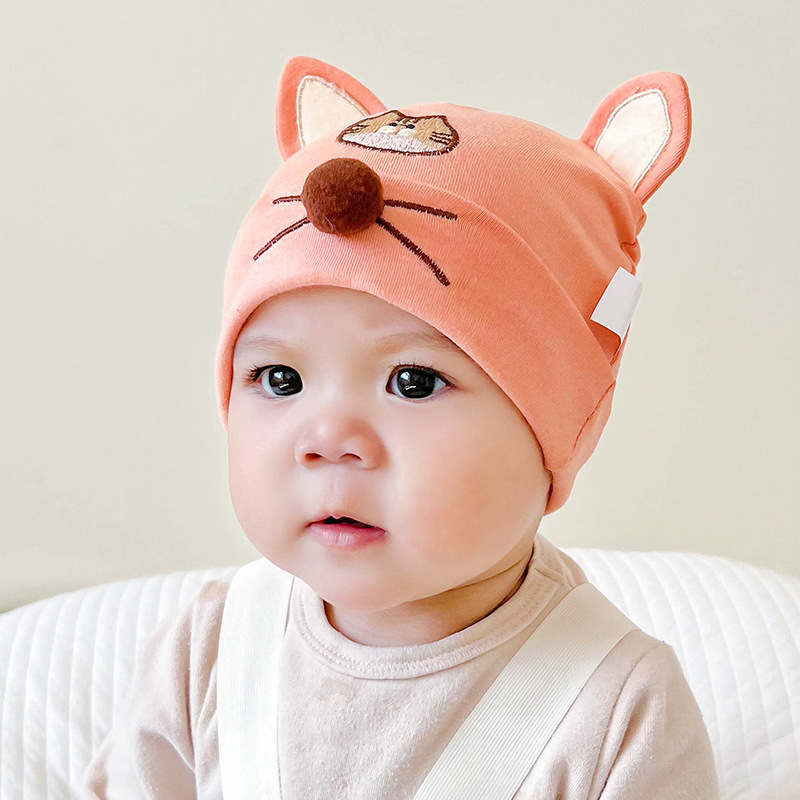 Picture of Katu Bear Infant Hat Spring & Fall 3-6-12 Months Male and Female Baby Pullover Hat Cotton 100-Day Sleeping Hat