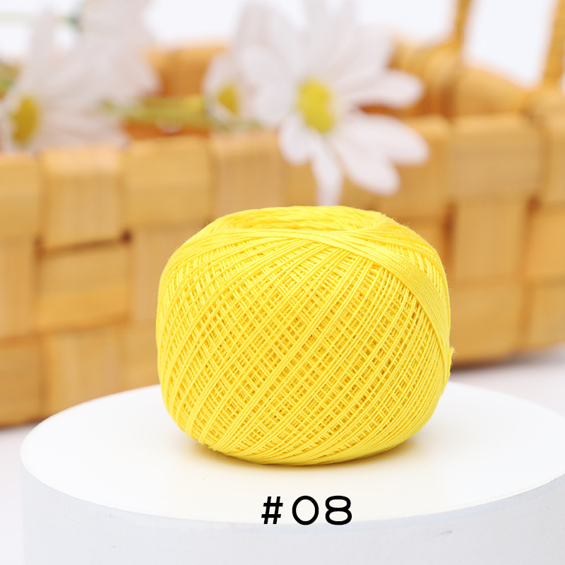 Picture of Warm Color No.10 Lace Strongly Twisted Mercerized Pearl Egyptian Long-staple Cotton Handmade Micro-hook Hand-bow Ball 20g Wool Ball