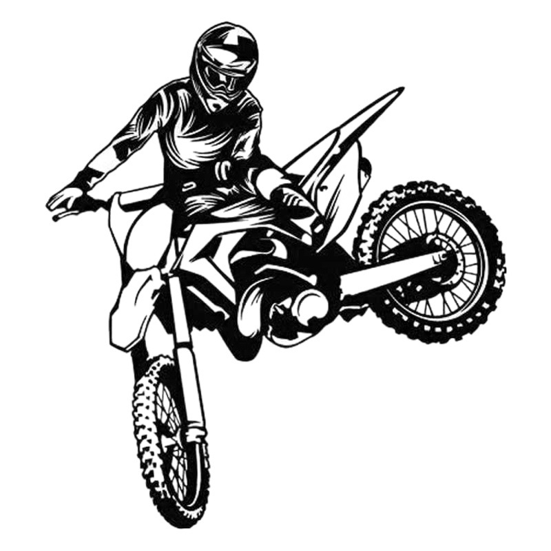 Motocross stunt motorcycle racer pattern creative carved wall sticker
