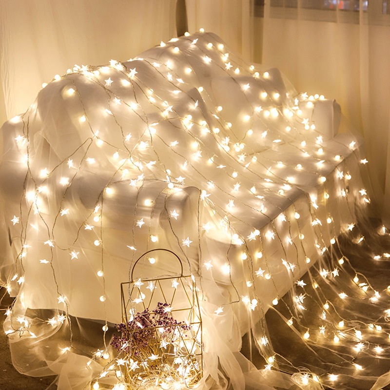 Street Stall Small Gift Supplies Led Star String Lights Ins Girly Camping Decoration Colorful String Lights Holiday Decoration