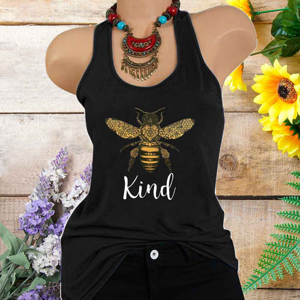 2020 Spring Cross Border Women Kind Bee Vest Printed Pattern Women's T-Shirt BX8217