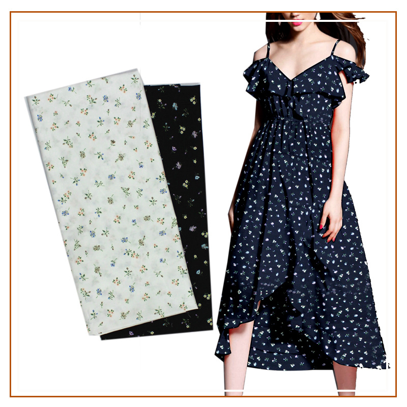 Pure Cotton 60-Count Poplin Printed Fabric Shirt Anti-Mosquito Pants Children's Clothing Skirt Women's Clothing Home Small Floral Printed Fabric