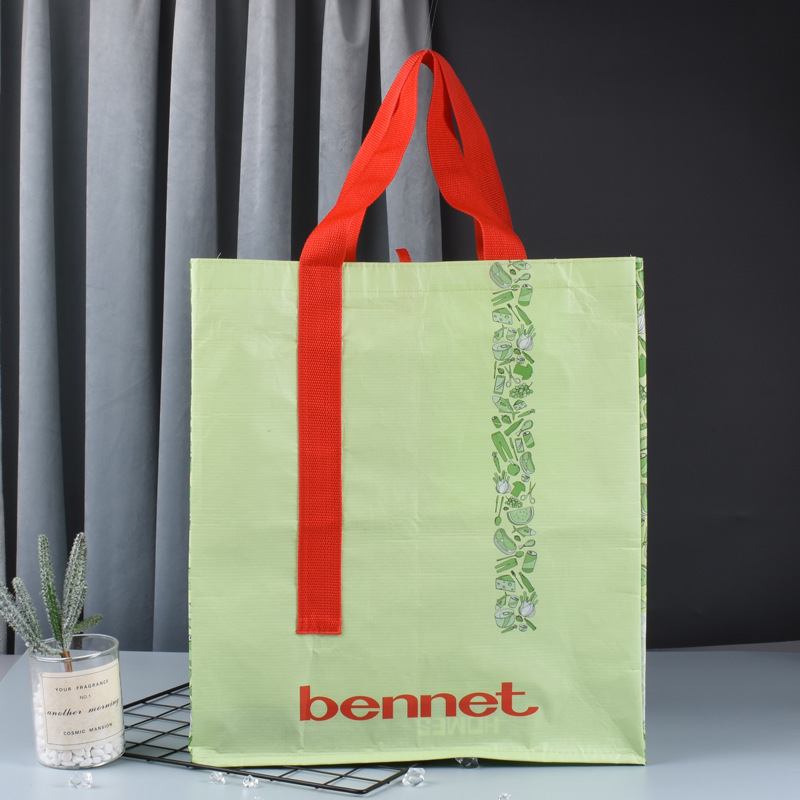 Rpet Lixin Cloth Bag Satchel Woven Laminated Bag Color Printed Supermarket Shopping Advertising Bag Recyclable Handbag