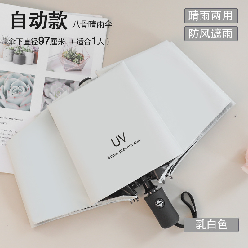 Picture of Full-automatic rain and shine dual-purpose umbrella men's and women's folding umbrella reinforced sunscreen large number wholesale advertising umbrella custom logo