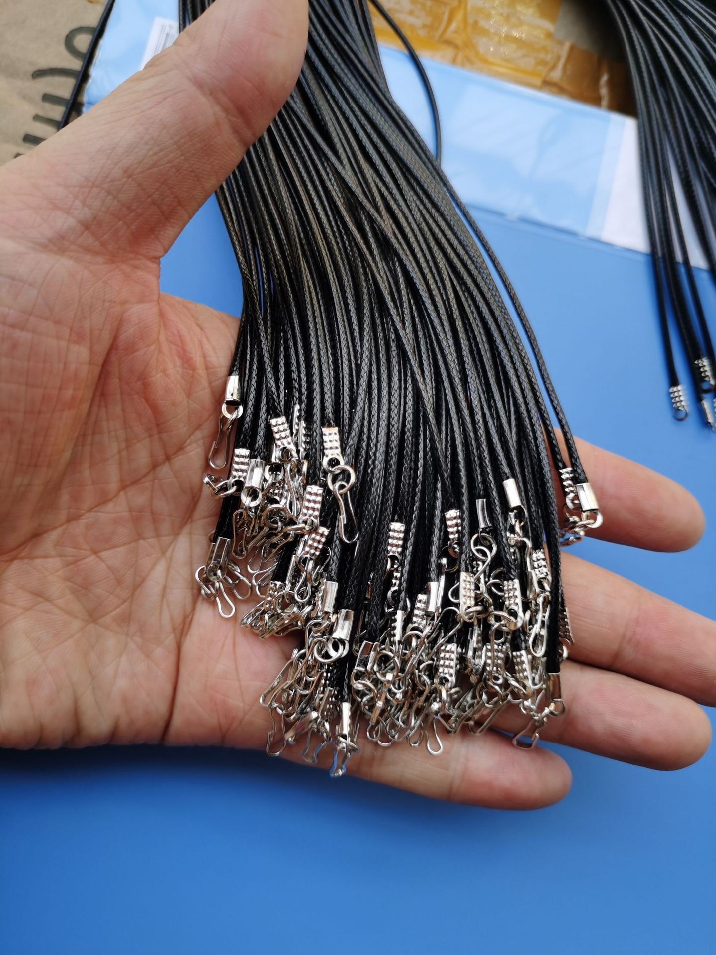 Picture of D Jewelry Accessories DIY Necklace Rope Lobster Clasp Leather Rope Korean Wax Thread Necklace Rope Black Leather Rope Pendant Pendant Rope