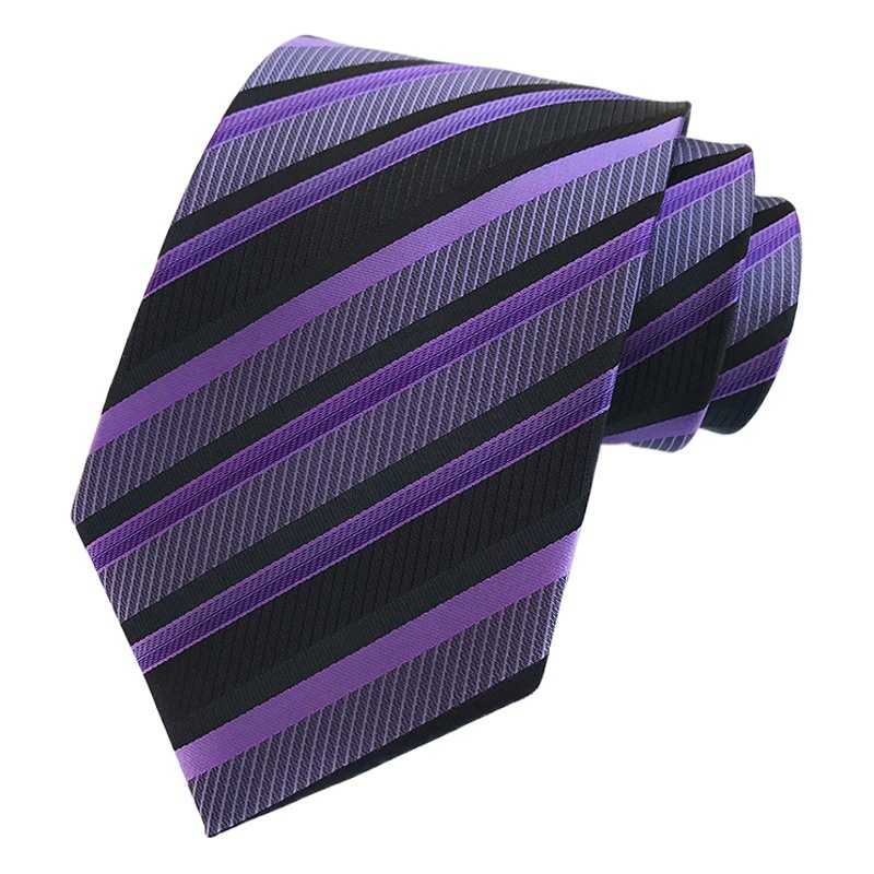 Factory Ready Supply 2025 New Polyester Jacquard 8cm Stripesd Tie Suit Tie