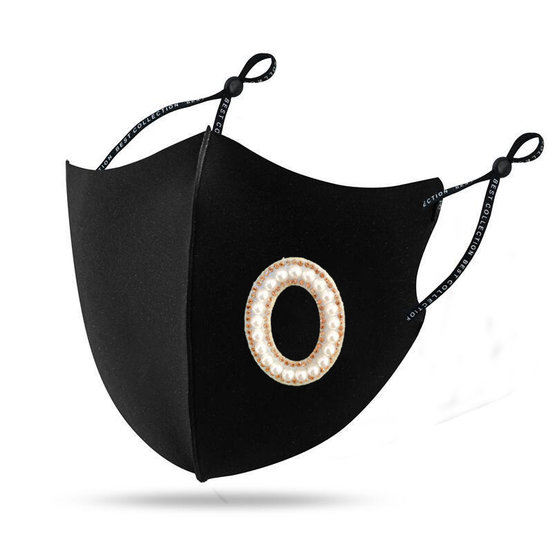 Picture of Pearl diamond mask autumn and winter new warm mask creative personality Pearl Rhinestone windproof cloth mask