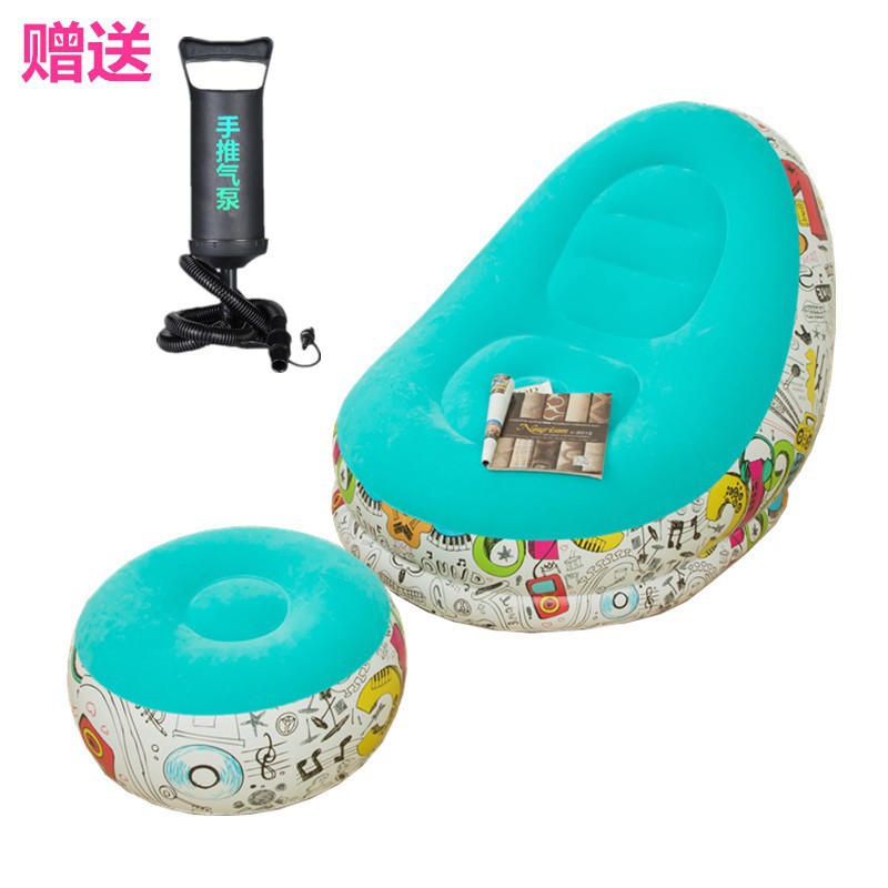 Picture of Cross-border Spot Thickened Flocking Inflatable Sofa Lazy Sofa Internet Celebrity Single Comfortable Sofa Nap Recliner Creative