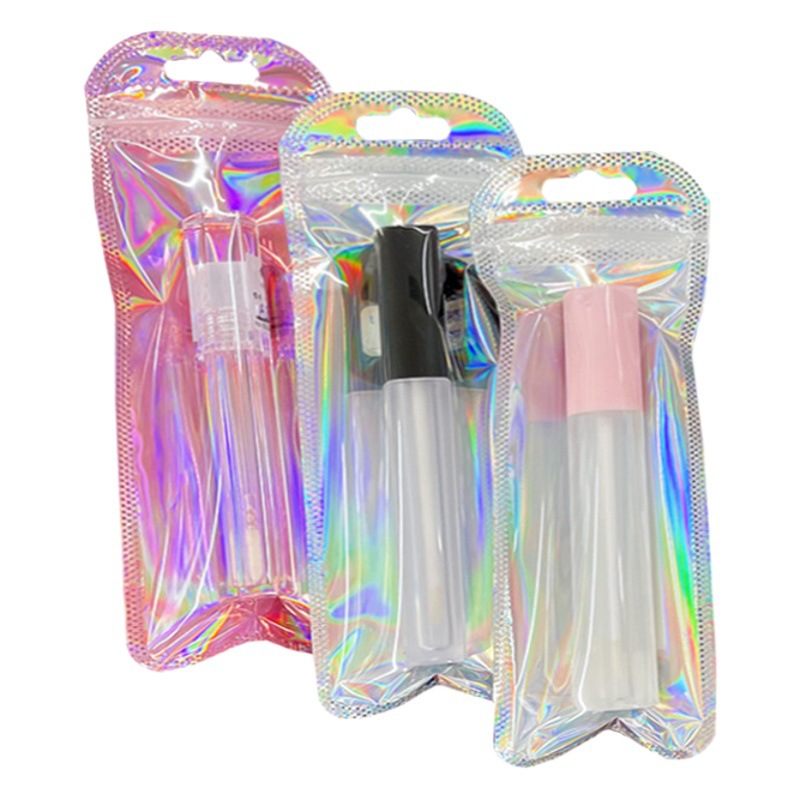6*18 self-sealing bag keychain packaging bag lock wrist watch wristband car logo plastic bag translucent frosted bag