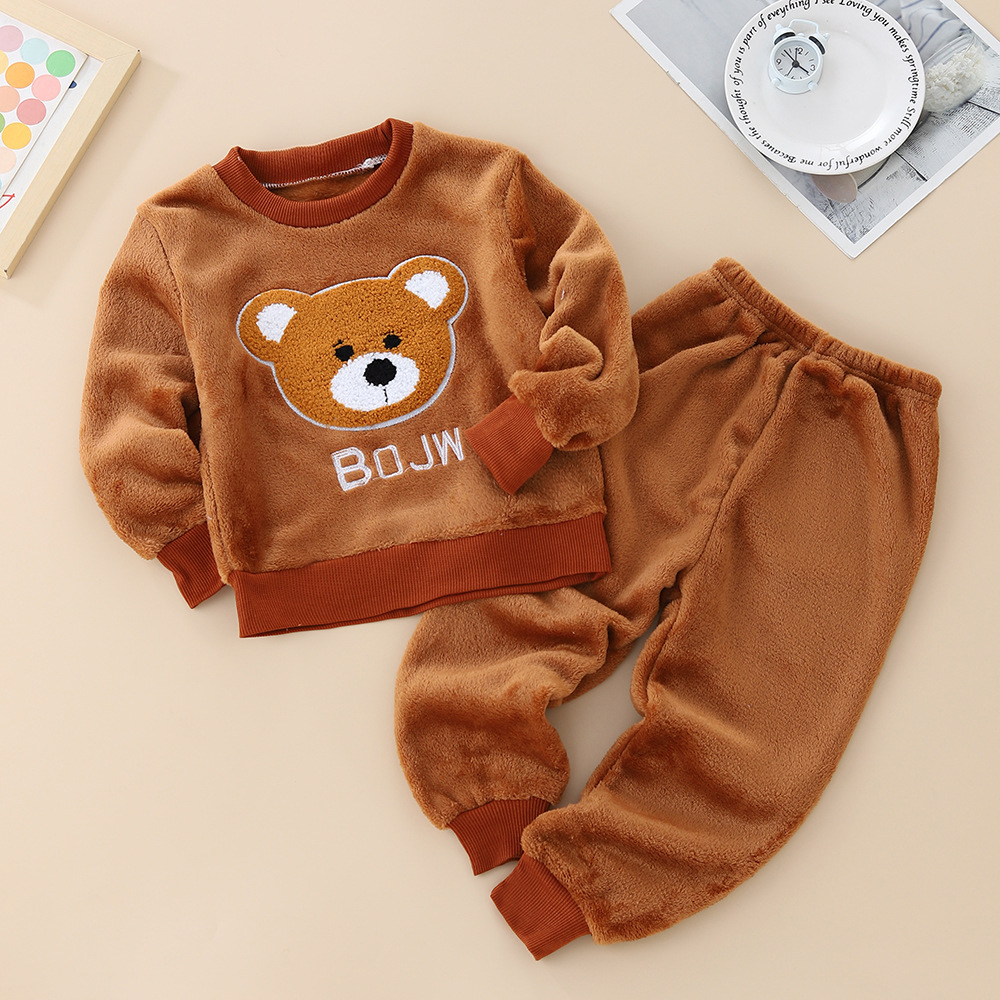 Picture of Baby Winter Pajamas Set 2025 New Baby Kidsren's Clothing Boys and Girls Autumn and Winter Flannel Home Clothes Trendy