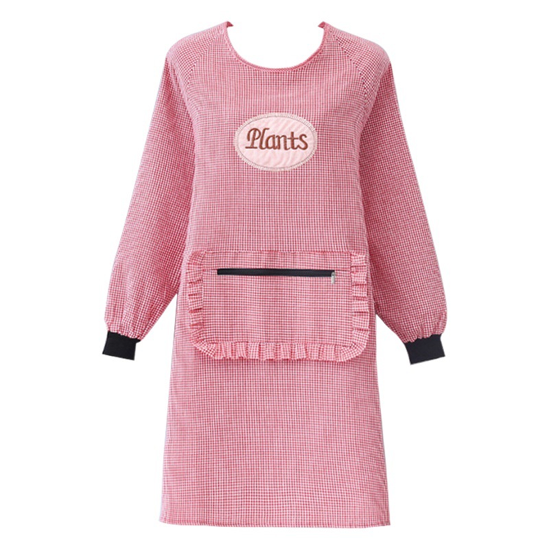 Upgraded waterproof cotton Coverall Long-sleeved apron oil-proof kitchen cooking work clothes autumn and winter work reverse dressing