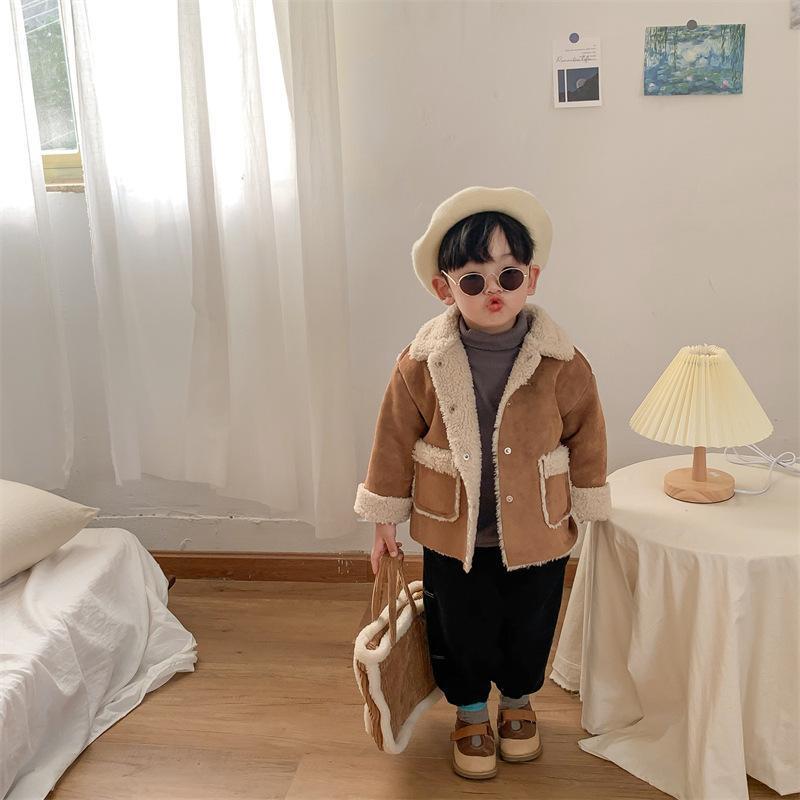 Picture of Ins Korean Style Winter fleece-lined Warm Bear Plush Cute Coat Baby's Western Style Thickened Coat Trendy Coat