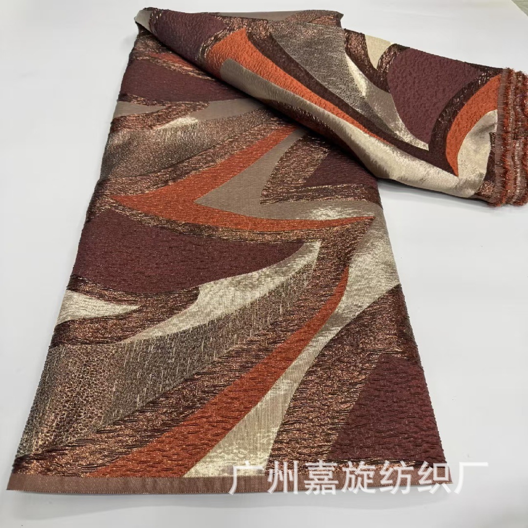 European and American Fashion Stereo Dark Pattern Painted Yarn-Dyed Jacquard Cloth Performance Dress Bridal Dress Lace Fabric Brocade