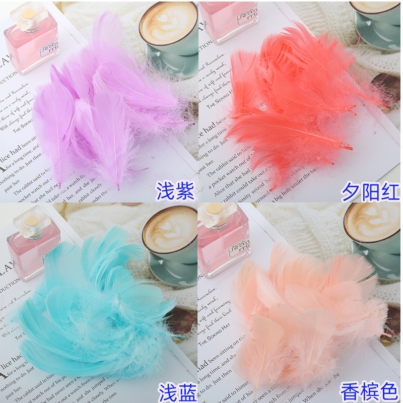 Floating Macaron Color Decorative Feather Gift Box Bobo Ball DIY Feather Filler Holiday Arrangement