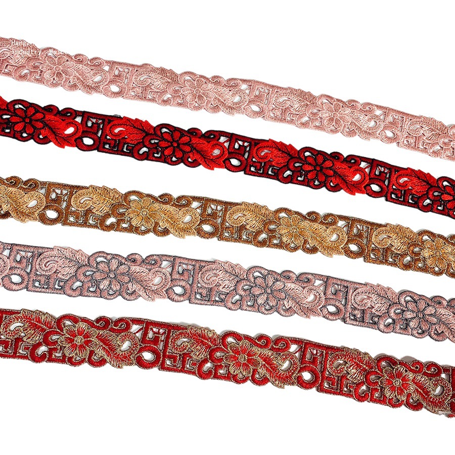 Good Thread Explosions Multi-color New Chinese Style Lace Sticker Clothing All-match Embroidery Fine Thread Machine Embroidered Flower Bar Code Lace