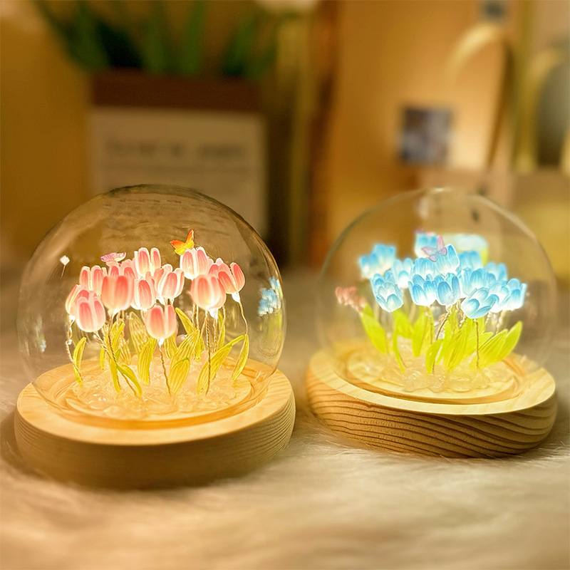 Cross-border tulip night light wholesale diy material bag handmade ornaments for boys and girls birthday gifts creative gifts
