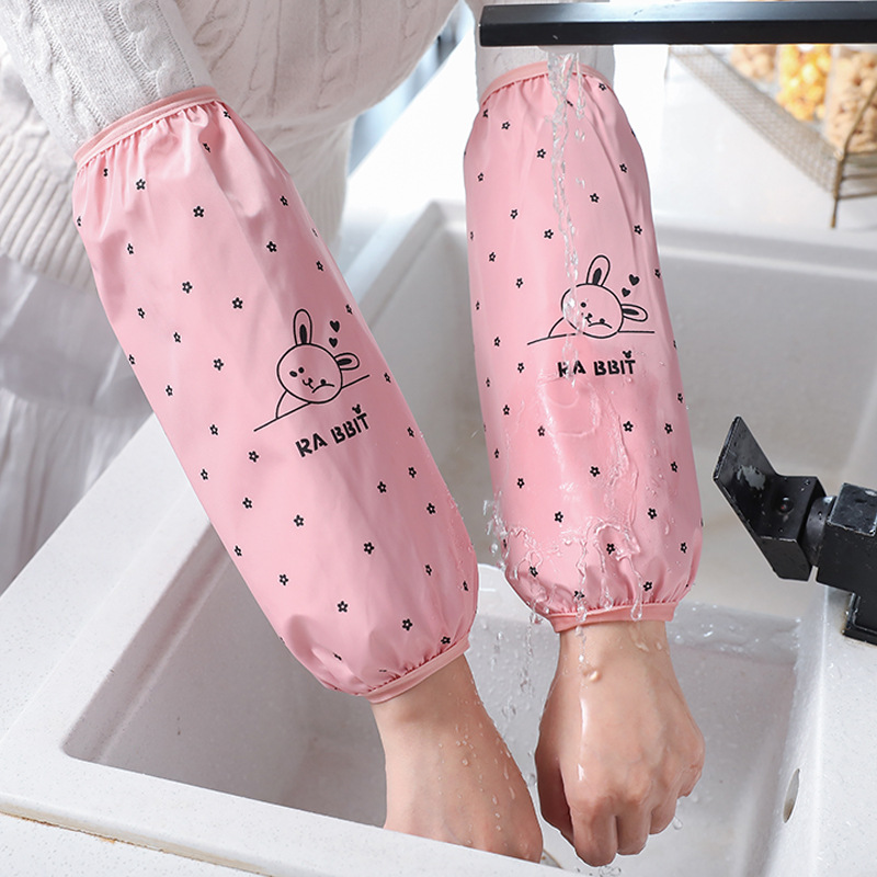 New Waterproof Sleeve Women's Long Fashion Cartoon Sleeve Anti-Oil Stain Household Sleeve Tube Wholesale for Adults and Students