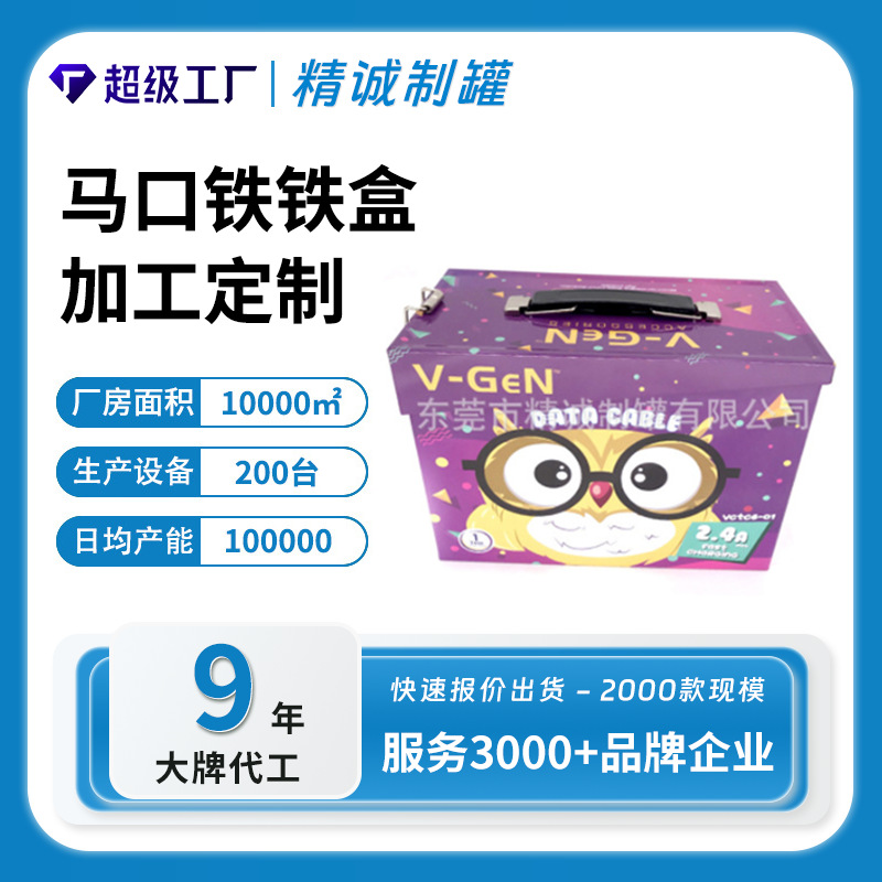 Rectangular Hand-Held Lunch Box Packaging Iron Box Iron Box Cartoon Window Tinplate Lunch Box Manufacturer