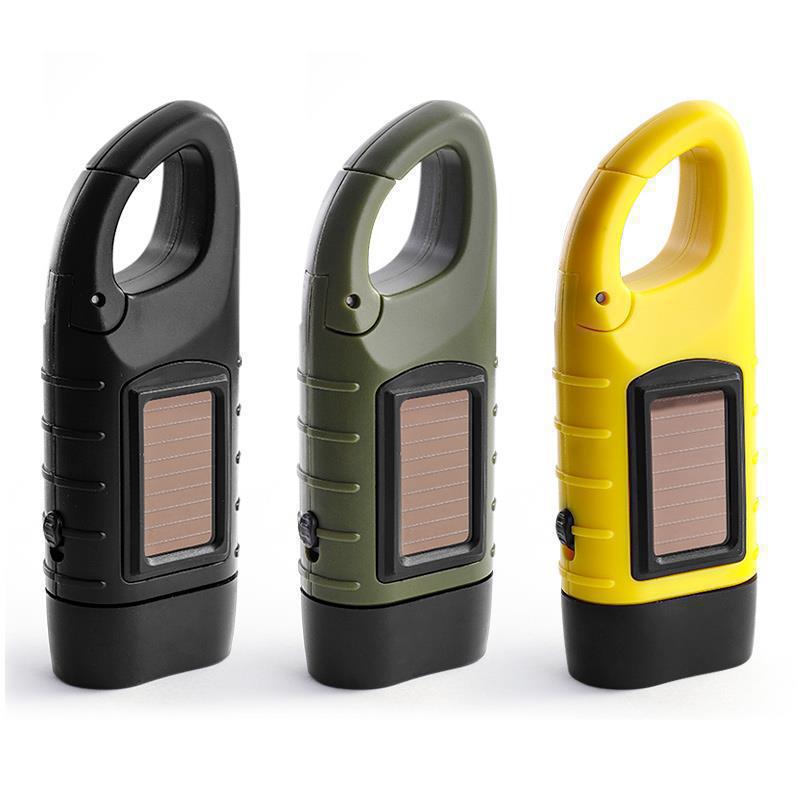 Picture of Solar hand-cranked flashlight multifunctional camping power emergency led emergency light outdoor lighting power generation flashlight