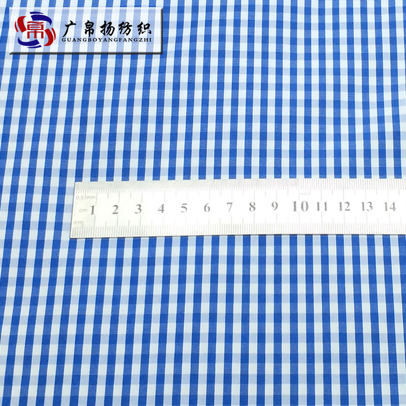 Picture of Factory in stock woven plaid black and white polyester yarn-dyed jacquard fabric shirt polyester fashion youth fabric