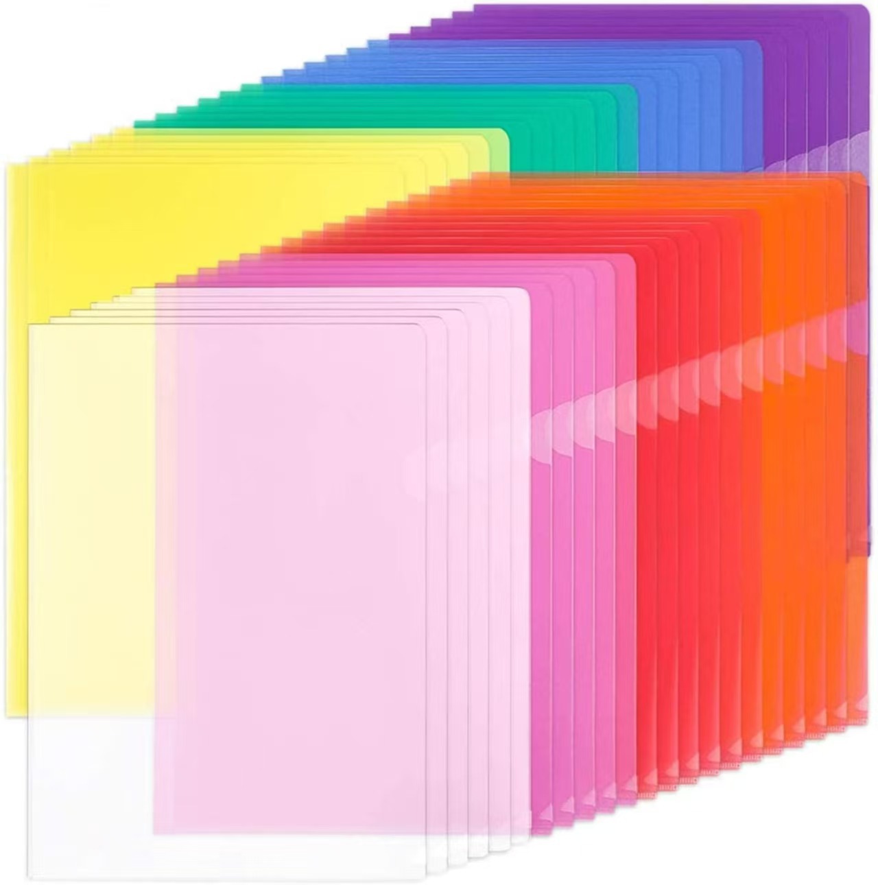 Picture of a4 a5 single-page folder wholesale pp plastic transparent color office folder printable logo