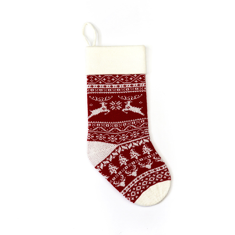 Picture of Amazon Cross-border New European and American Jacquard Wool Gift Bag Christmas Decoration Christmas Gift Bag Knitted Christmas Stocking