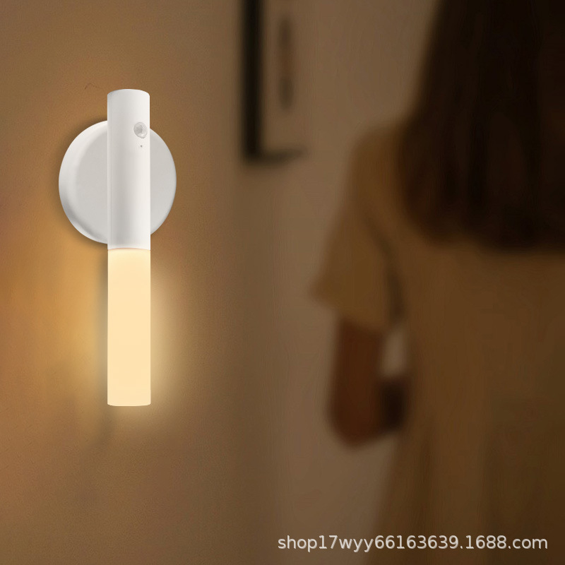 Led Human Body Sensor Night Light Magnetic Charging Acrylic Wall Light No Wiring Corridor Bedroom Bedside Atmosphere Light